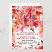 Redaktioneller Vier je eine Prinzessin 4. Geburtst Einladung (Vorne/Hinten)