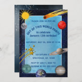 Redaktioneller Weltraumtag Einladung (Vorne/Hinten)