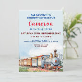 Redaktioneller Zug - Geburtstag Einladung Zug Erle (Stehend Vorderseite)