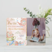 Redaktives Tee-Party Foto Einladung (Stehend Vorderseite)