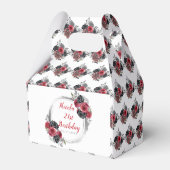 Redand Silver Elegante Blume Geburtstag Geschenkschachtel (Rückseite)