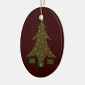 redBG, quiltedTreeSolo Keramikornament (Links)