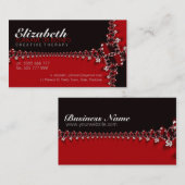RedBlack Fraktal Ribbons Business Card Visitenkarte (Vorne/Hinten)