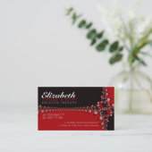 RedBlack Fraktal Ribbons Business Card Visitenkarte (Stehend Vorderseite)