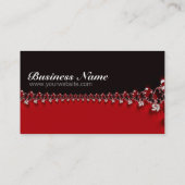 RedBlack Fraktal Ribbons Business Card Visitenkarte (Rückseite)