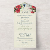 REDBLUE FLORA WEDD INVITATION ALL IN ONE EINLADUNG (Innen Boden)