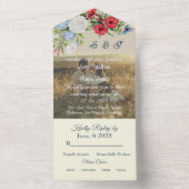 REDBLUE FLORA WEDD INVITATION ALL IN ONE EINLADUNG (Innen Boden)