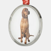 Redbone Coon Hound (A) Silbernes Ornament (Links)