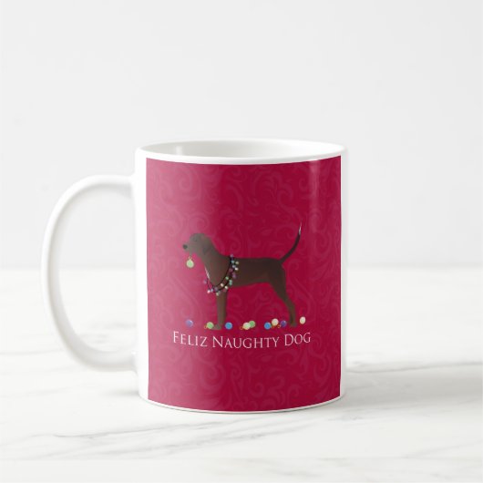 Redbone Coonhound Christmas Kaffeetasse (Links)