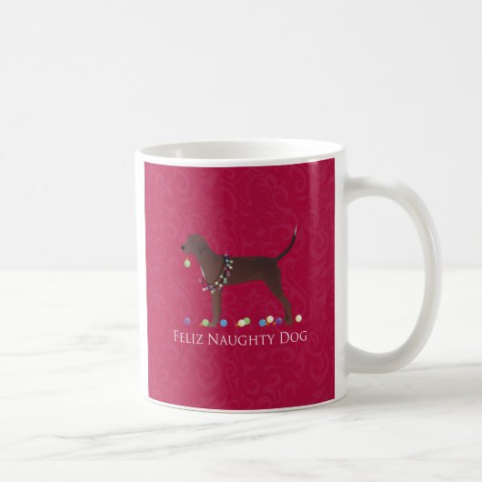 Redbone Coonhound Christmas Kaffeetasse (Rechts)