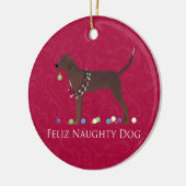 Redbone Coonhound Christmas Keramik Ornament (Links)
