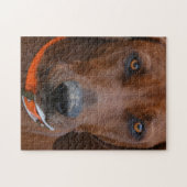 Redbone Coonhound graviert Puzzle (Horizontal)