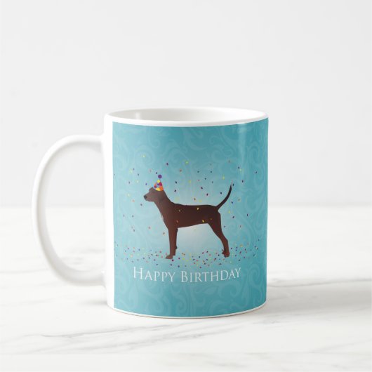 Redbone Coonhound Happy Birthday Design Kaffeetasse (Links)