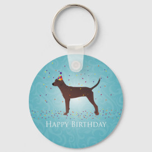 Redbone Coonhound Happy Birthday Design Schlüsselanhänger