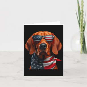 Redbone Coonhound Hund 4. Juli American Indepen Karte
