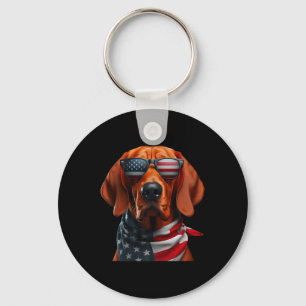 Redbone Coonhound Hund 4. Juli American Indepen Schlüsselanhänger