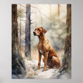 Redbone Coonhound Hund Art Print Poster (Vorne)