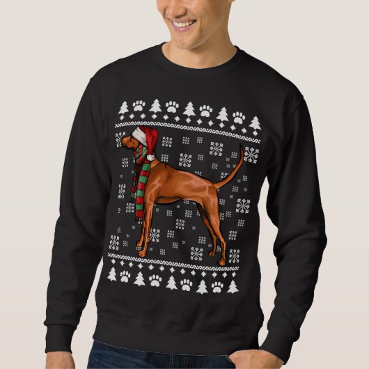 Redbone Coonhound Hund Weihnachtsmannmütze Xmas Ug Sweatshirt (Vorderseite)