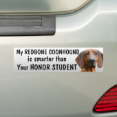 Redbone Coonhound - intelligenter als Student - Autoaufkleber (Auf Auto)