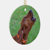 Redbone Coonhound Keramik Ornament (Rechts)