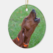 Redbone Coonhound Keramik Ornament (Links)