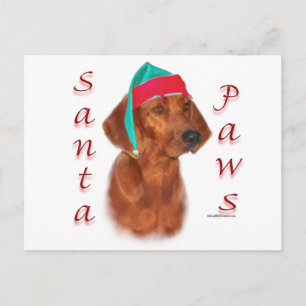 Redbone Coonhound Santa Paws Feiertagspostkarte