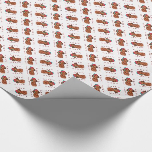 Redbone Coonhound Santa Paws Geschenkpapier (Ecke)