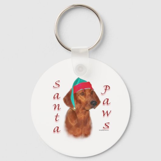 Redbone Coonhound Santa Paws Schlüsselanhänger (Vorderseite)