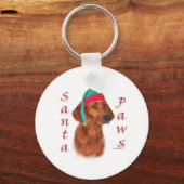 Redbone Coonhound Santa Paws Schlüsselanhänger (Vorderseite)