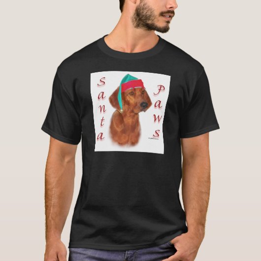 Redbone Coonhound Santa Paws T-Shirt (Vorderseite)