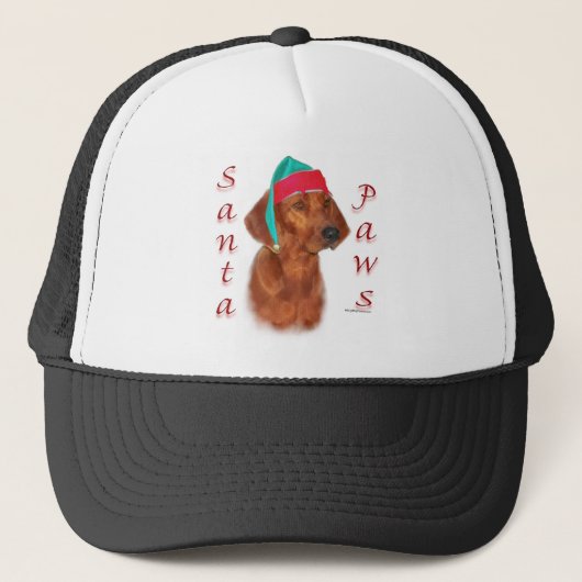 Redbone Coonhound Santa Paws Truckerkappe (Vorderseite)