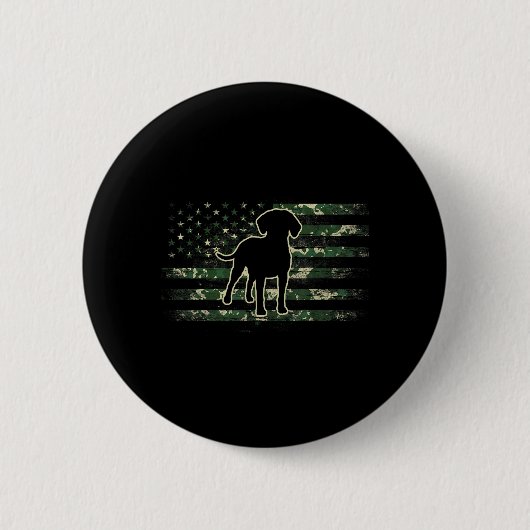 Redbone Coonhound Tarnmuster Amerikanische Flagge Button (Vorderseite)