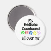 Redbone Coonhound Walking Design Magnet (Vorderseite/Rückseite)
