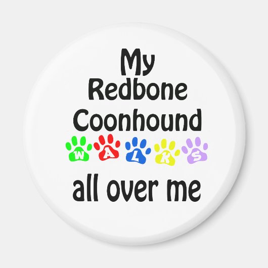 Redbone Coonhound Walking Design Magnet (Vorne)