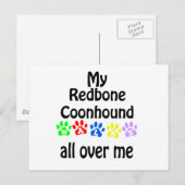 Redbone Coonhound Walking Design Postkarte (Vorne/Hinten)