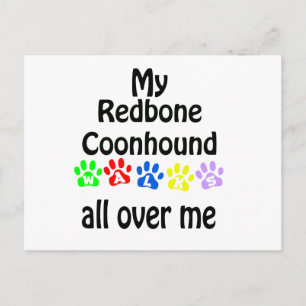 Redbone Coonhound Walking Design Postkarte
