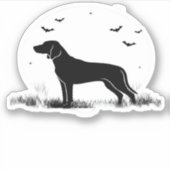 Redbone Dog � Halloween Moon Silhouette Oversized Aufkleber (Vorderseite)