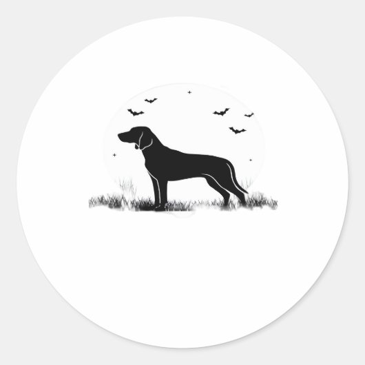 Redbone Dog � Halloween Moon Silhouette Oversized Runder Aufkleber (Vorderseite)