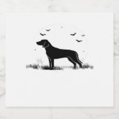 Redbone Dog � Halloween Moon Silhouette Oversized Schaumweinetikett (Einzelnes Label)