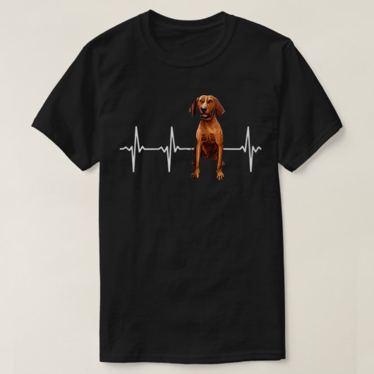 Redbone-Kontrastmittel Herzschlag Dog Lover Zip T-Shirt (Design vorne)