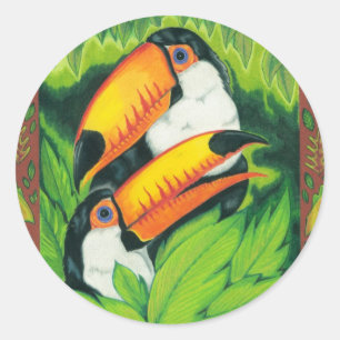 Redbubble Art neue 1 09 004Toucans Kulturpflanzen  Runder Aufkleber