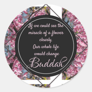 Redbud Branches Budda Blume Zitat Runder Aufkleber