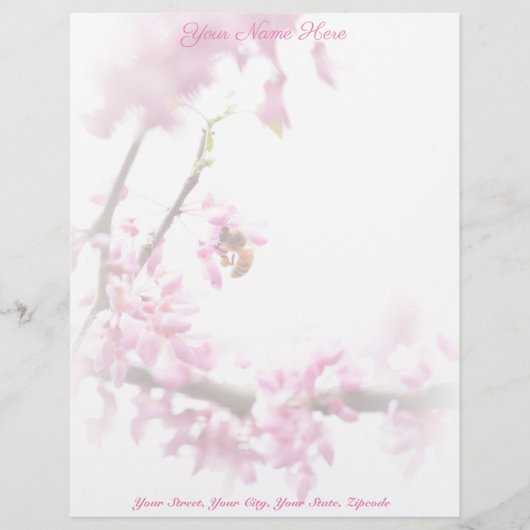 Redbud & Honeybee in Springtime Briefbogen (Vorderseite)