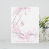 Redbud & Honeybee in Springtime Briefbogen (Stehend Vorderseite)