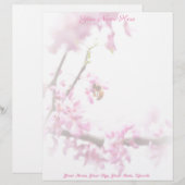 Redbud & Honeybee in Springtime Briefbogen (Vorne/Hinten)