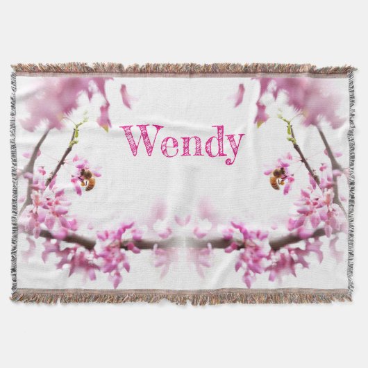 Redbud & Honeybee in Springtime Decke (Vorderseite)