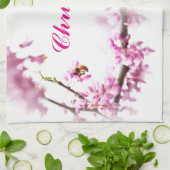 Redbud & Honeybee in Springtime Geschirrtuch (Gefaltet)