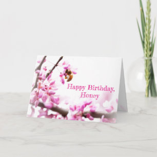 Redbud & Honeybee in Springtime Karte