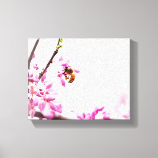 Redbud & Honeybee in Springtime Leinwanddruck (Vorderseite)