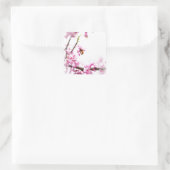 Redbud & Honeybee in Springtime Quadratischer Aufkleber (Tasche)